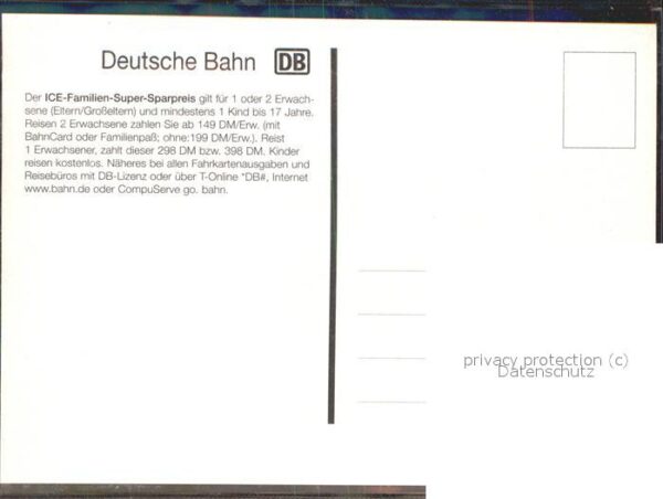 Eisenbahn ICE-Familien Super Sparpreis DB – Bild 2