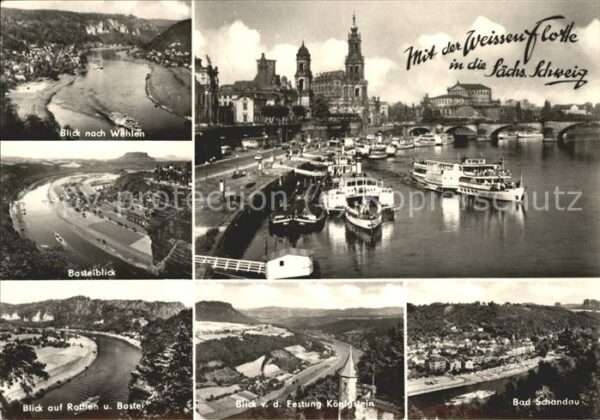 Dampfer Binnenschifffahrt Weissen Flotte Wehlen Basteiblick Rathe