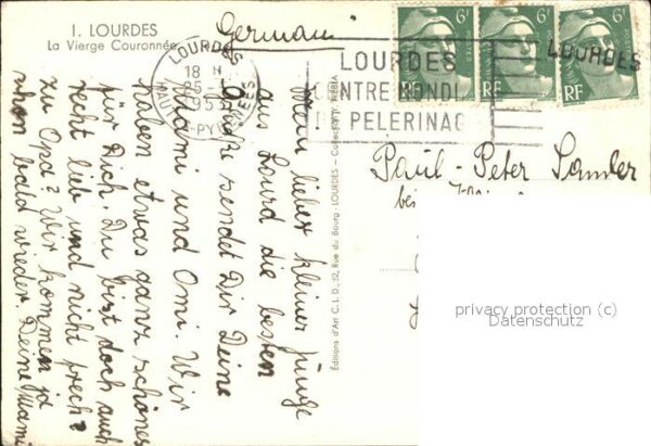 Religion Lourdes La Vierge Couronnee – Bild 2