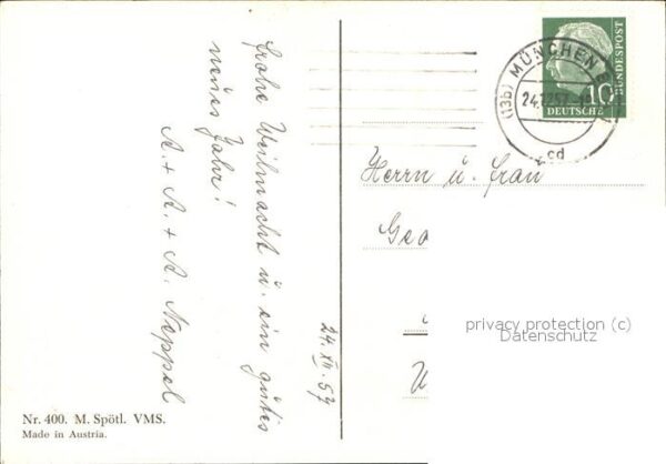 Spoetl Maria Kuenstlerkarte Nr. 400 Engel Kerze – Bild 2