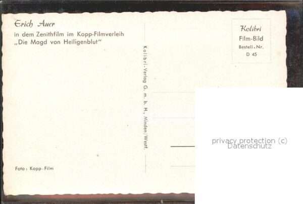 Schauspieler Erich Auer Die Magd von Heiligenblut – Bild 2