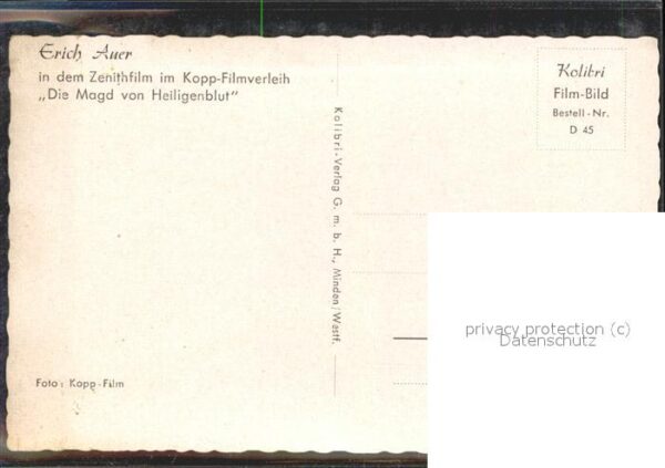 Schauspieler Erich Auer Die Magd von Heiligenblut – Bild 2