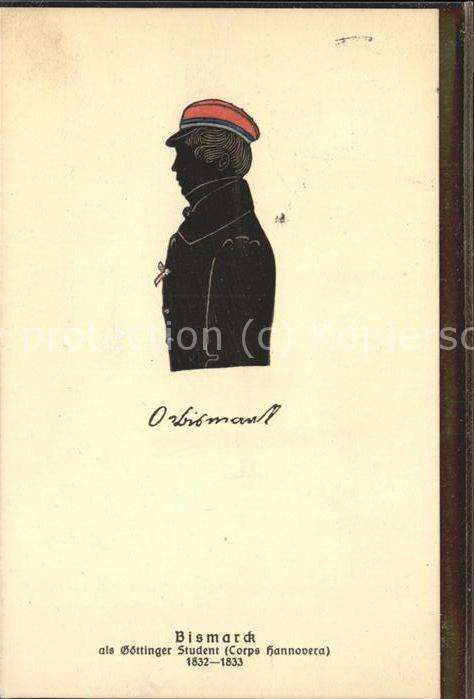 Bismarck Student Göttingen Silhouette Corps Hann