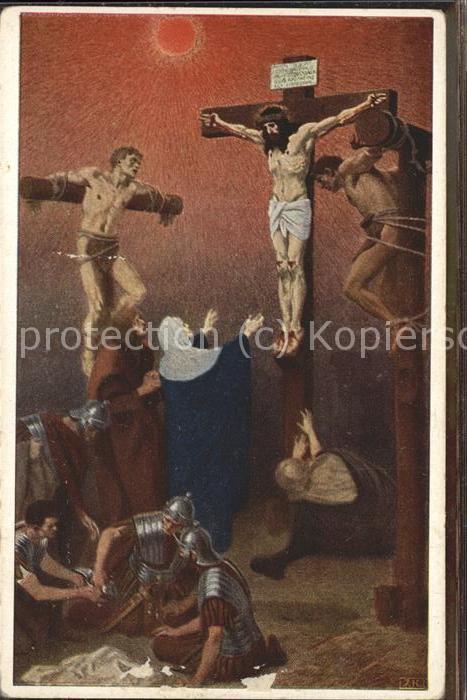 Jesus Christus Christentum Kreuzigung Künstlerkarte J.K. Nr. 21