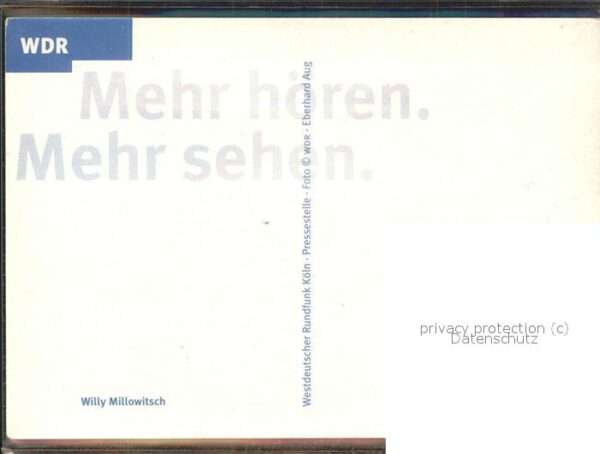 Rundfunk Köln Willy Millowitsch WDR Autogramm – Bild 2