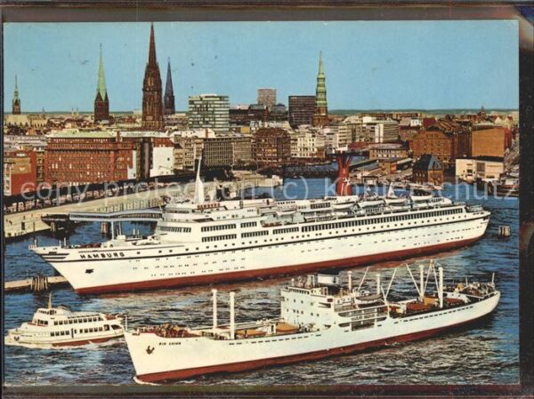Faehre Ferry Bac Traghetto-- TS Hamburg Überseebrücke Frachter Rio L