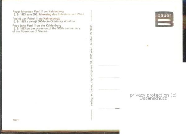 Papst Johannes Paul II. Kahlenberg St. Josefs – Bild 2