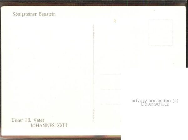 Papst Johannes XXIII Königsteiner Baustein – Bild 2