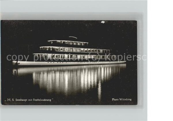 Schiffe Ships Navires M.S. Seeshaupt Festbeleuchtung