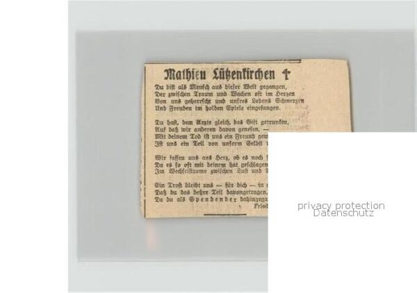 Schauspieler Mathieu Lützenkirchen Todesanzeige Zeit – Bild 2