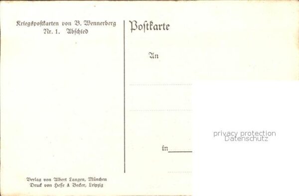 Wennerberg Brynolf Nr. 1 Abschied Soldat Kind – Bild 2
