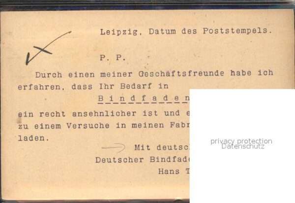 Werbung Reklame Bindfaden Grossvertrieb Hans Thoss – Bild 2