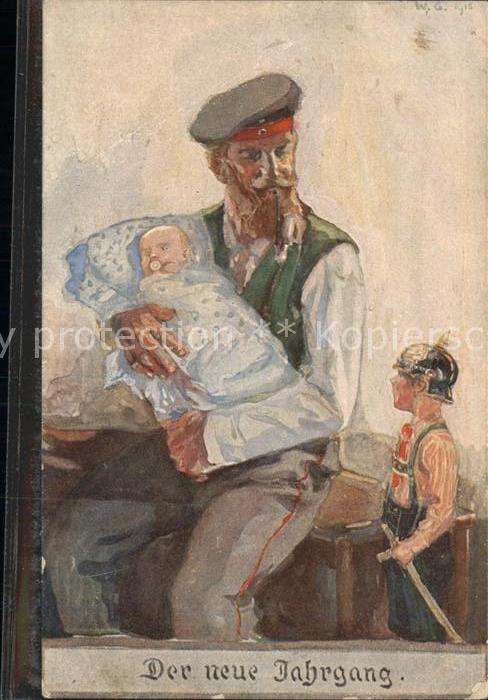 Kuenstlerkarte der neue Jahrgang Baby Soldat