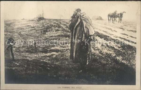 Kuenstlerkarte La Tombe du Fils Soldat