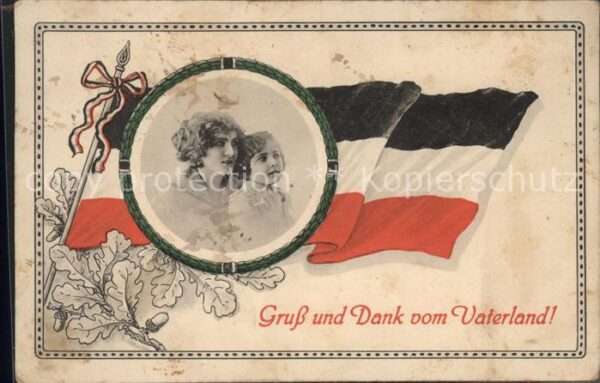 Fahnen Gruß und Dank vom Vaterland Kind Mutter