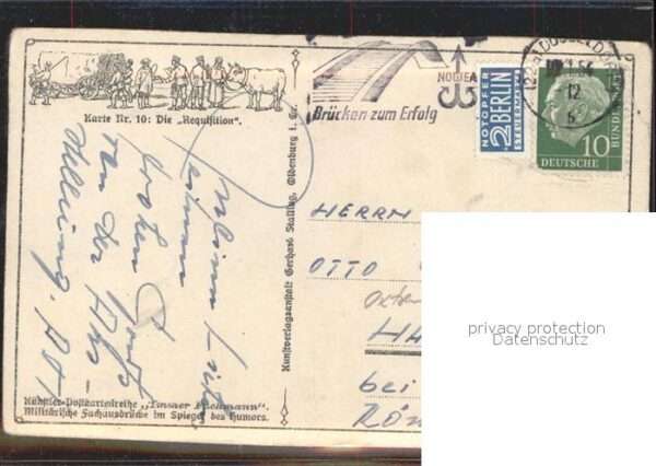 Militaria Humor Künstlerkarte Requisitation – Bild 2
