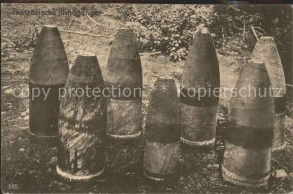Militaria WK1 Feldpost Blindgänger Französische