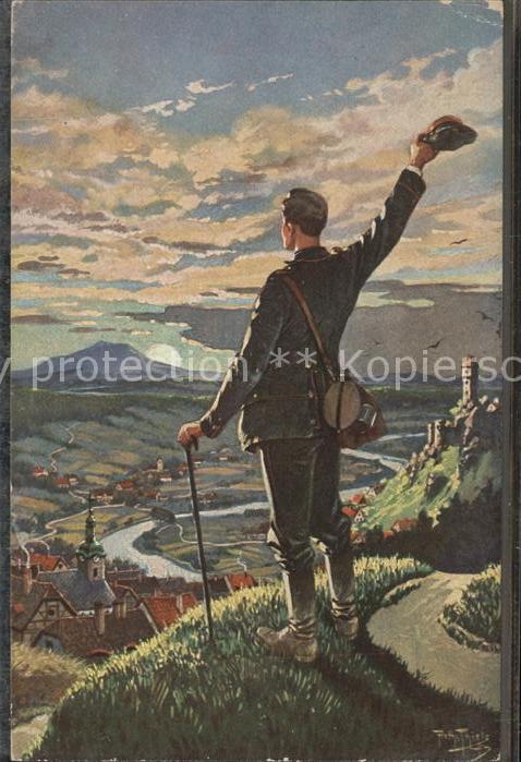 Militaria Heimat sei gegrüsst Soldat Wanderer