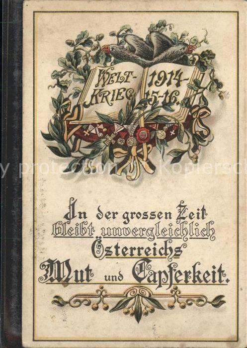 Kriege Weltkrieg Österreich Mut Tapferkeit Buc