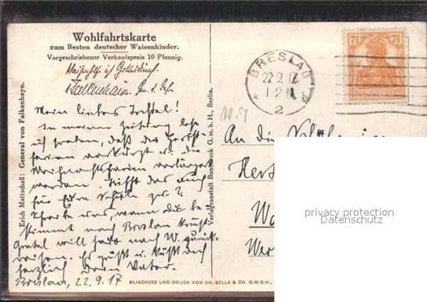 Persoenlichkeiten Zeichnung Uniform Wohlfahrtskarte – Bild 2