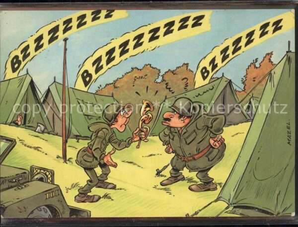 Militaria Humor Bundeswehr Mazel Künstlerkarte Comic