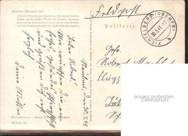 Kuenstlerkarte Eugen E. Walchensee Feldpost – Bild 2