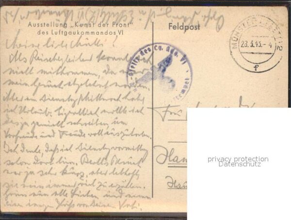 Kuenstlerkarte Uffz. Friedrich Notre Dame Paris Ausste – Bild 2