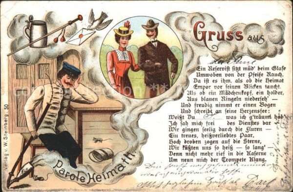 Militaria Parole Heimath Gruss