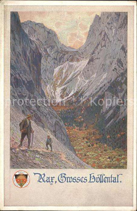 Kuenstlerkarte rosses Höllental Gust. Jaun