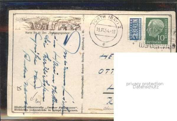 Militaria Humor Der Deckungsgraben Künstlerkarte – Bild 2