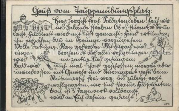 Truppenuebungsplaetze Gruss Soldaten Zeichnung