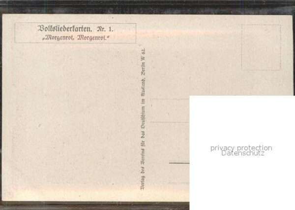 Wilke K.A. Nr. 1 Volksliederkarte Morgenrot Morgen – Bild 2