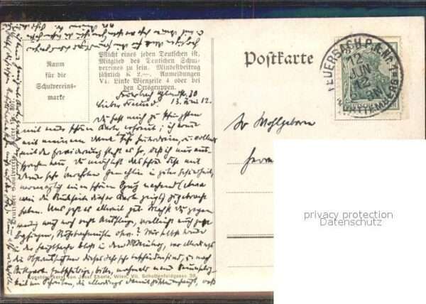 Kuenstlerkarte J. Strala Deutscher Schulverein 1880 Wa – Bild 2