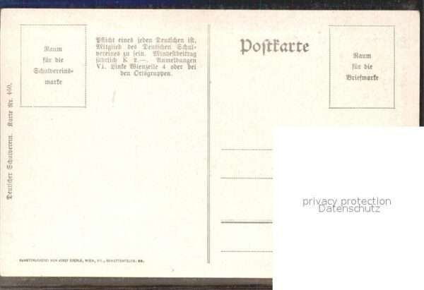 Liederkarte Wappen Paar Deutscher Schulverein 1880 – Bild 2