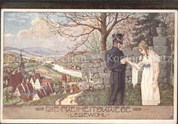 Kuenstlerkarte E. Kutzer Die Freiheitskriege 1815 Lebe