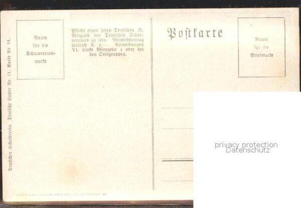 Liederkarte Deutscher Schulverein Wappen Künstlerka – Bild 2
