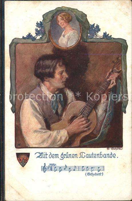 Gitarre Liederkarte Künstlerkarte Schütz