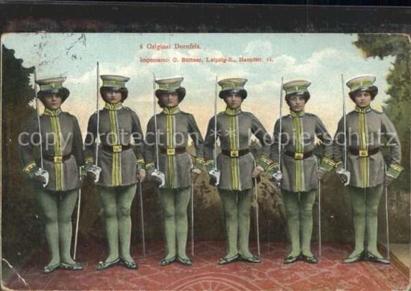 Soldatengruppenfoto Original Dornfels Frauen Soldaten Leipz