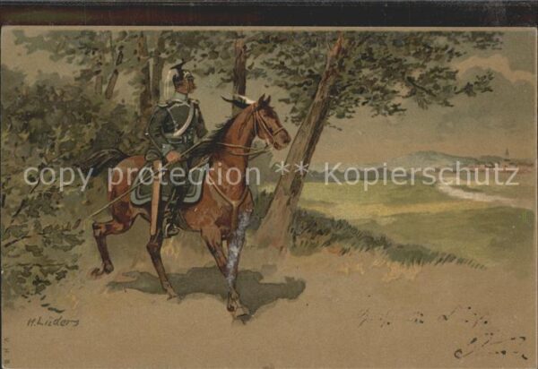 Kuenstlerkarte H. Lieders Pferd General