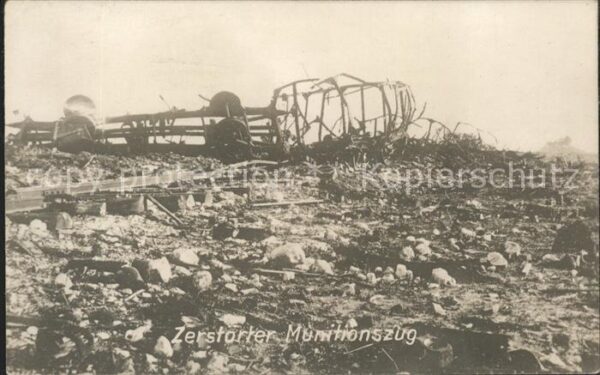 Militaria Zerstörter Munitionszug