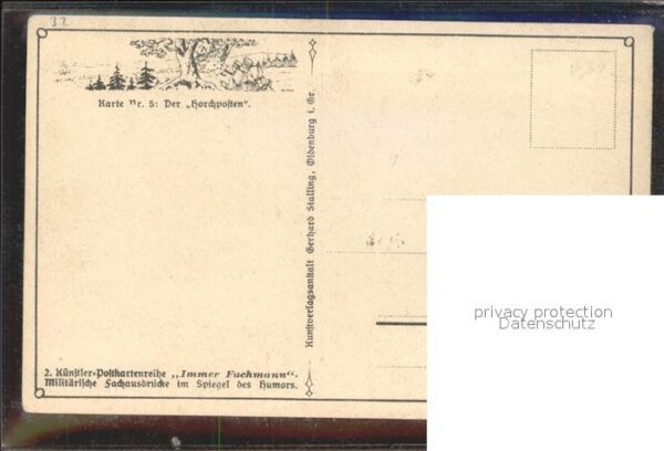 Kuenstlerkarte Der Horchposten Postkartenreihe Soldat – Bild 2