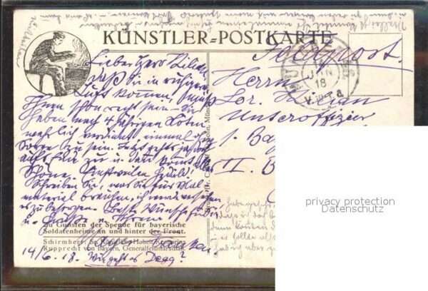 Kuenstlerkarte A. Jank Pferd Soldat – Bild 2