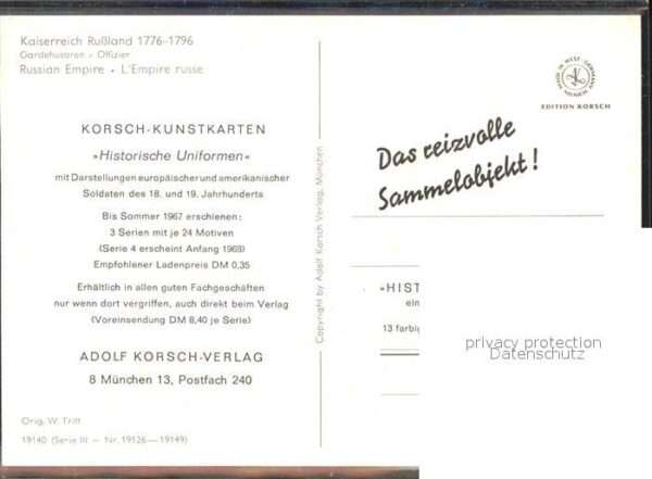 Kuenstlerkarte Pferd Soldat historische Uniformen – Bild 2