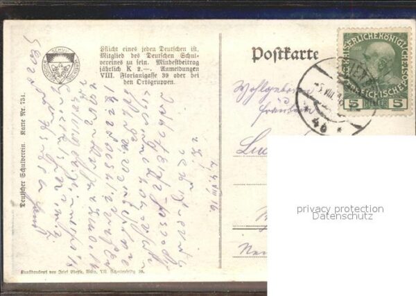 Verlag Schulverein Nr. 734 Hirsche Baum Winter – Bild 2