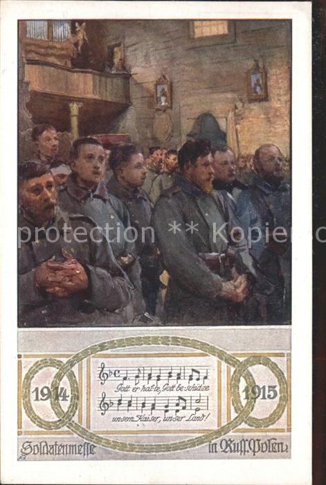 Verlag Schulverein Nr. 748 Soldatenmesse Polen Liederkarte