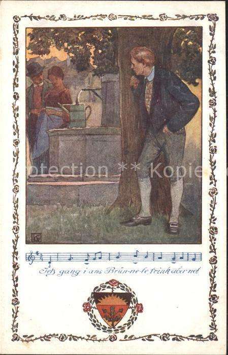 Verlag Schulverein Nr. 368 Liederkarte Brunnen