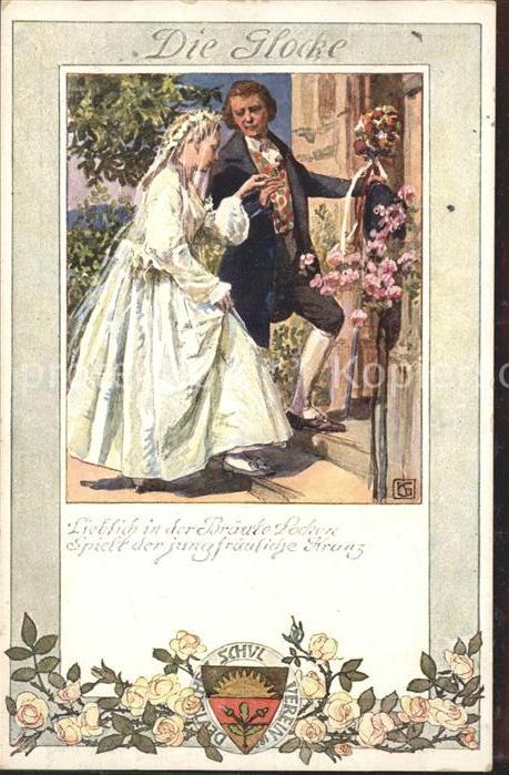 Verlag Schulverein Nr. 164 Glocke Hochzeit  Blumen