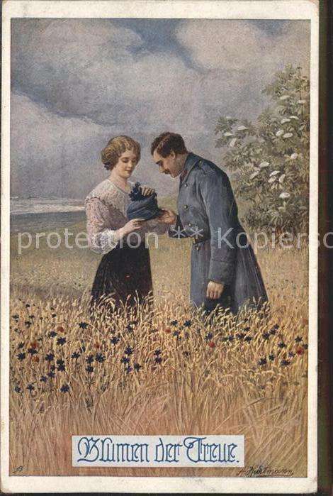 Verlag Schulverein Nr. 733 Blumen Weizenfeld Treue