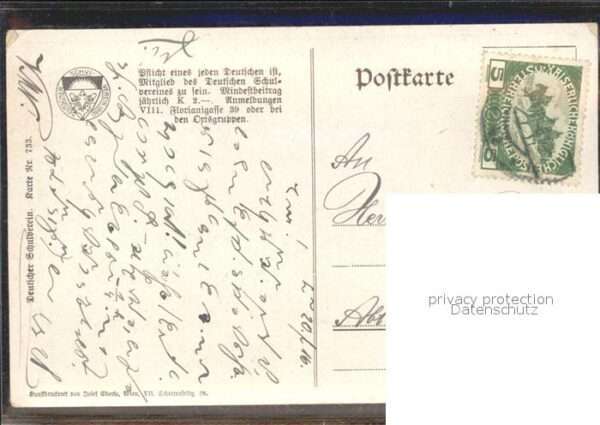 Verlag Schulverein Nr. 733 Blumen Weizenfeld Treue – Bild 2