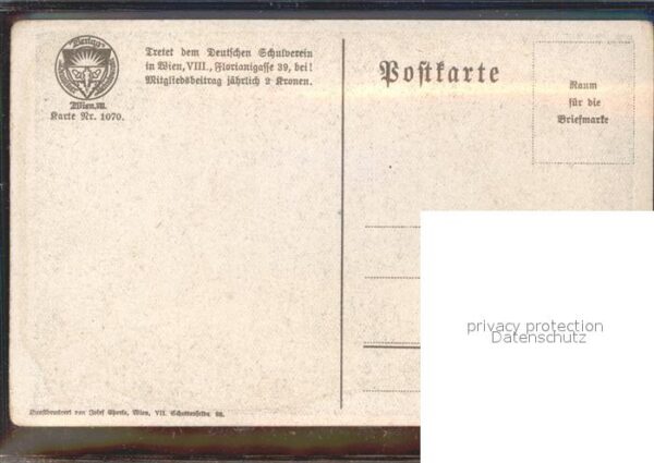 Verlag Schulverein Nr. 1070 Liederkarte Liebespaar – Bild 2